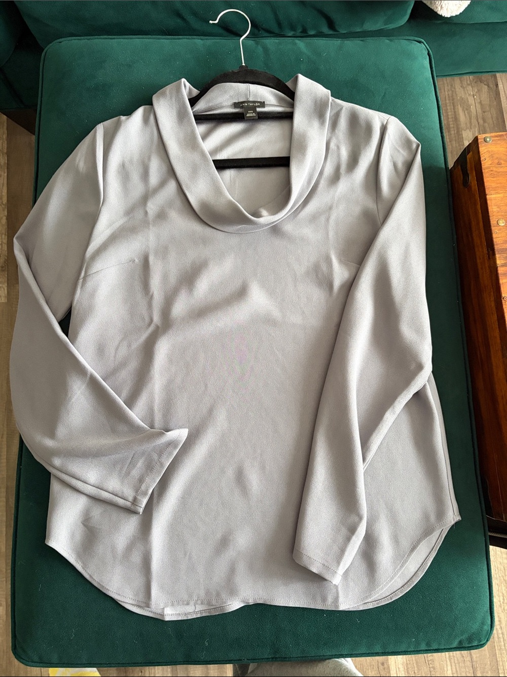 Ann Taylor Light Gray Cowl Neck blouse